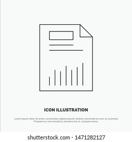 Document, Business, Chart, Finance, Graph, Paper, Statistics Line Icon Vector. Vector Icon Template background