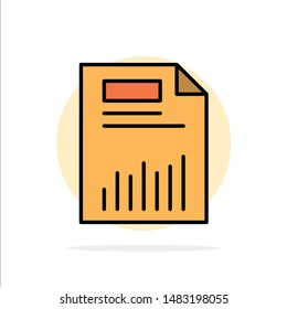 Document, Business, Chart, Finance, Graph, Paper, Statistics Abstract Circle Background Flat color Icon