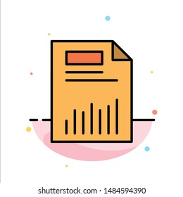 Document, Business, Chart, Finance, Graph, Paper, Statistics Abstract Flat Color Icon Template. Vector Icon Template background