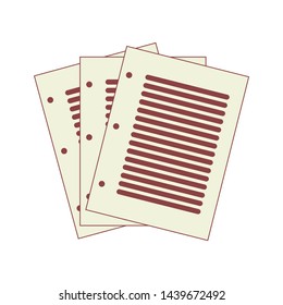 document business concept, illustration isolated for graphic and web design. sign and symbol, red outline icon vector.