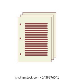 document business concept, illustration isolated for graphic and web design, copy document sign and symbol, red outline icon vector.
