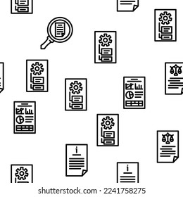 ilustración de línea delgada del vector de la oficina de archivos de negocios de documentos
