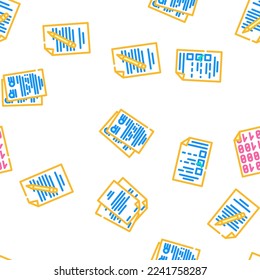 document business file office vector seamless pattern thin line illustration