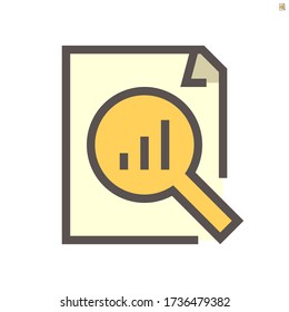Document and business graph monitoring vector icon design, 48X48 pixel perfect and editable stroke.