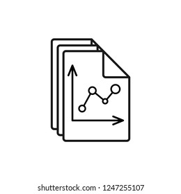 Document business growth analysis. Icon.