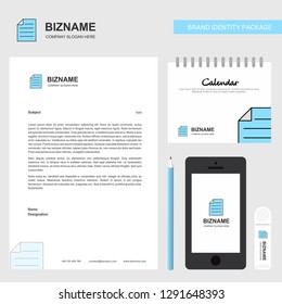 Document Business Letterhead, Calendar 2019 and Mobile app design vector template
