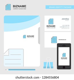 Document Business Logo, File Cover Visiting Card and Mobile App Design. Vector Illustration