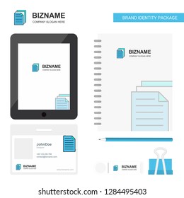 Document Business Logo, Tab App, Diary PVC Employee Card and USB Brand Stationary Package Design Vector Template