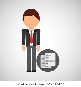 document business man suit worker icon vector illustration eps 10