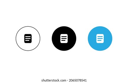 Document Button Icon Vector in Flat Style