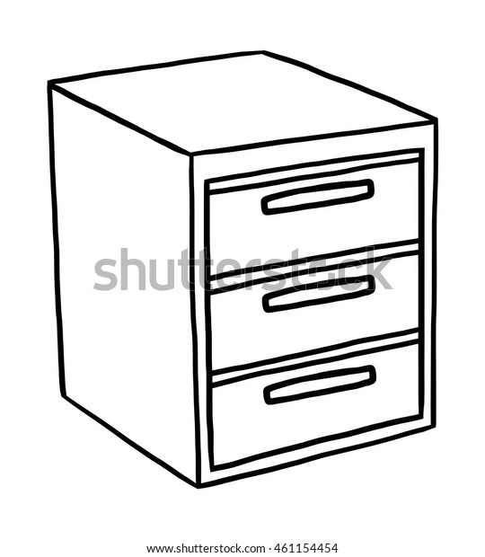 Document Cabinet Cartoon Vector Illustration Black Stock Vector Royalty Free 461154454