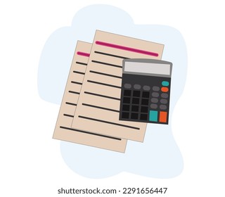 document and calculator icon. business icon