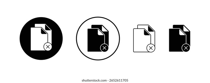 Ilustração do vetor do ícone de cancelamento do documento.