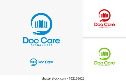 Document Care Logo Designs Vector, Education Logo Designs Concept