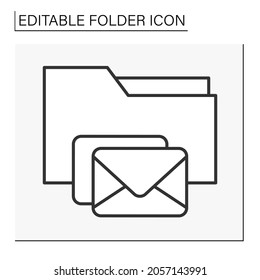  Document case line icon. Personal data messaging. Business correspondence. Folder concept. Isolated vector illustration. Editable stroke