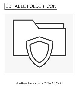  Document case line icon. Private case access. Protect personal data. Folder concept. Isolated vector illustration. Editable stroke