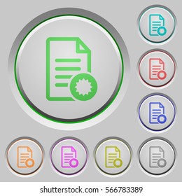 Document certificate color icons on sunk push buttons