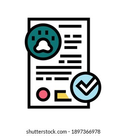 document or certificate for free animal color icon vector. document or certificate for free animal sign. isolated symbol illustration