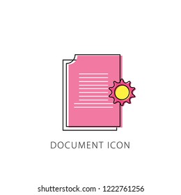 Document Certificate Icon. Achievement, award, grant, degree concept.