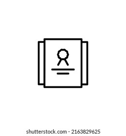 Document certificate verified line icon design isolated on white background