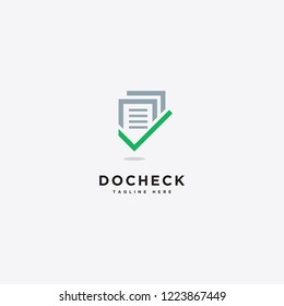 Document Check Audit Logo Vector, File Check Icon Vector