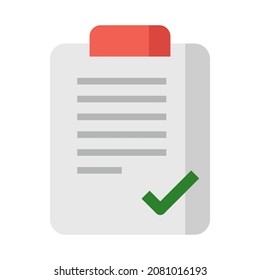 casilla de verificación de documento ilustración de vector de clipart plana