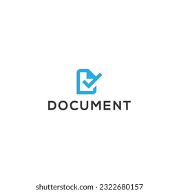 Plantilla de diseño de logotipo fino de comprobación de documentos	