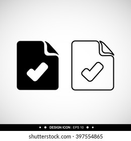 Document Check Icon 13  great for any use. Vector EPS10.