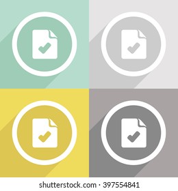 Document Check Icon 15 great for any use. Vector EPS10.