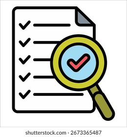 Document Check Icon Element For Design