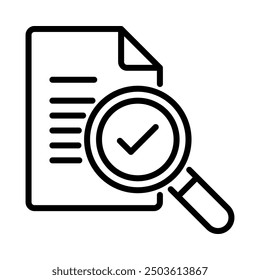 Document check icon. Outline style. Vector. Isolate on white background.