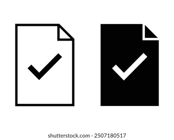 Document With Check Mark Icon, Outline Icon Vector Illustration Eps 10.