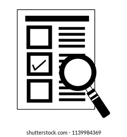 document check mark magnifying glass