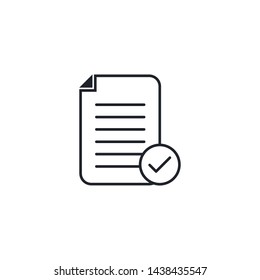 Document With a Check Mark Outline Icon Vector Illustration Eps