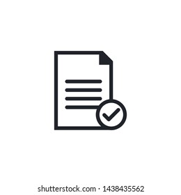 Document With a Check Mark Outline Icon Vector Illustration Eps