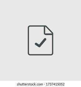 Document check mark vector icon illustration sign