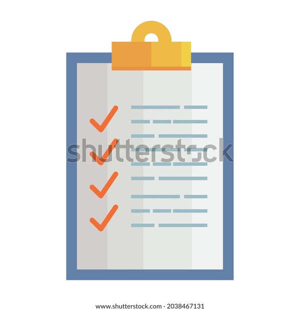 Document Check Marks List Stock Vector (royalty Free) 2038467131 