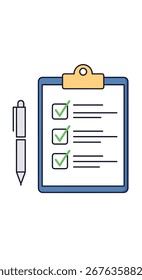 Document checklist with completed tasks and a pen for reviewing important notes