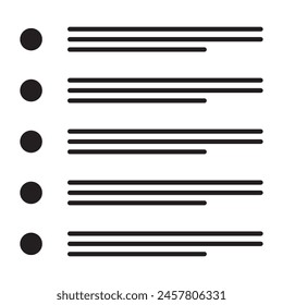 Document, Checklist icon. Bullet point Icon. Folder icon isolated. Checklist icon vector. Vector illustration. 
