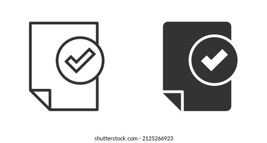 Document checklist icon in flat style. Report vector illustration on white isolated background. Paper sheet business concept.