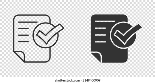 Document checklist icon in flat style. Report vector illustration on white isolated background. Paper sheet business concept.