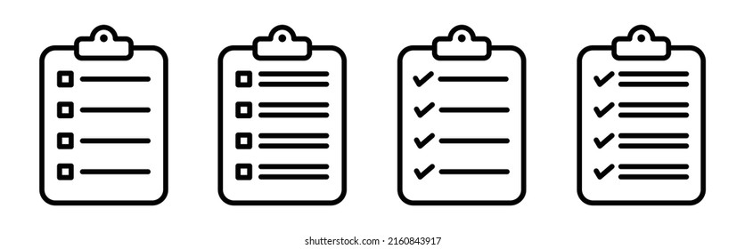 Document Checklist Icon. Form Icon. Vector Illustration