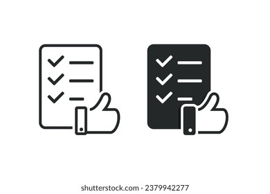 Document checklist with like icon. Illustration vector