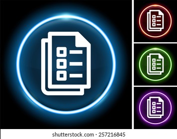 Document Checklist on Glow Round Button