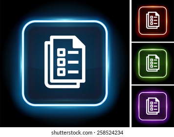 Document Checklist on Glow Square Button