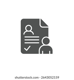 Document with Checkmark and Human Icon Symbolizing Job Offer Approval and Employee Hiring