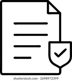 Documento con icono de marca de verificación sobre fondo blanco. Este gráfico de Vector representa un archivo verificado, un formulario aprobado y una confirmación. Diseño simple y mínimo para los negocios.