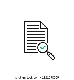 Document with checkmark icon. Vector