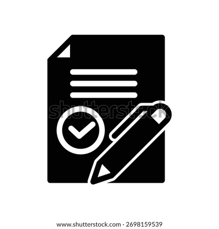 document with checkmark solid icon vector design good for web or mobile app