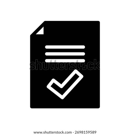 document with checkmark solid icon vector design good for web or mobile app